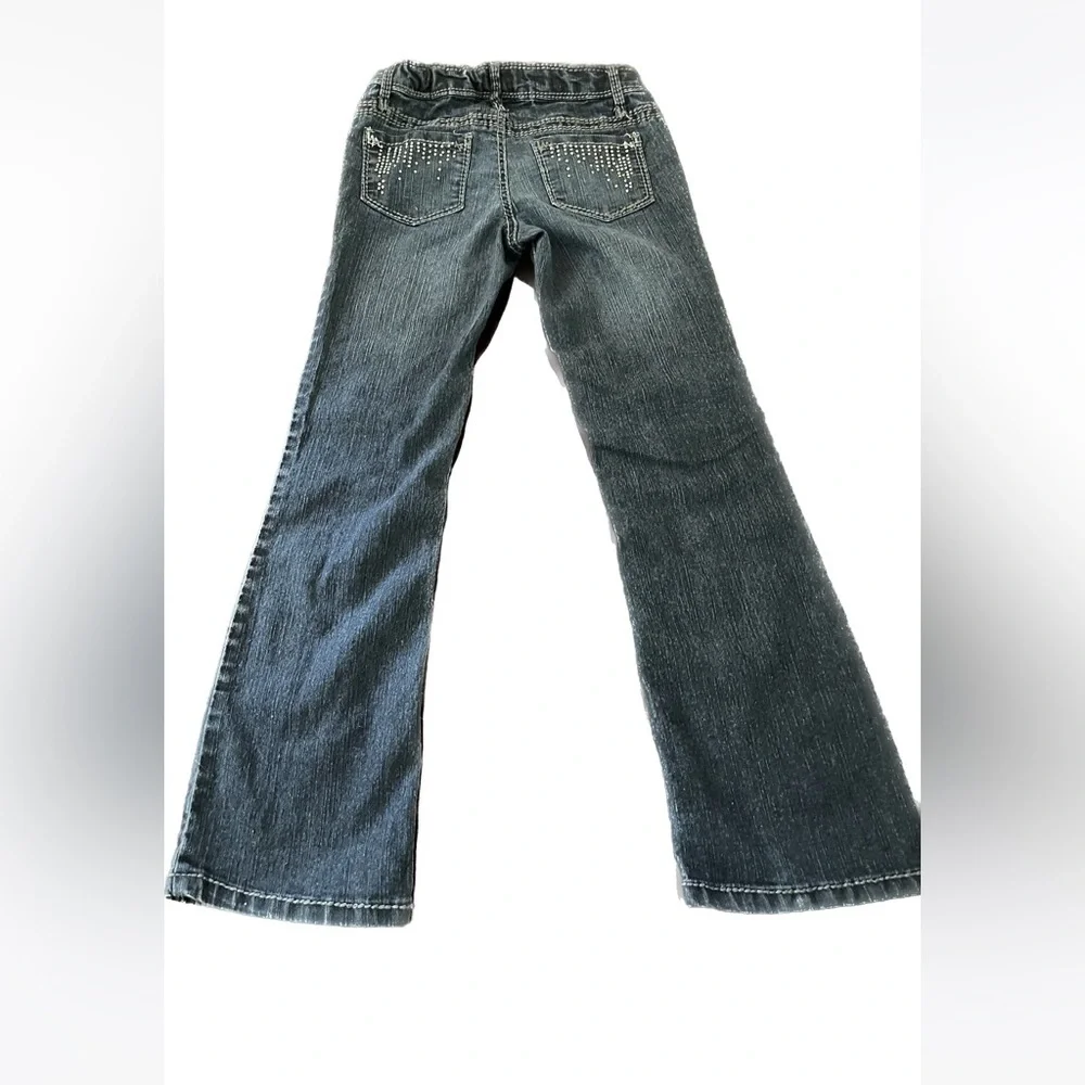 SO girls butterfly rhinestone blue jeans Size 8